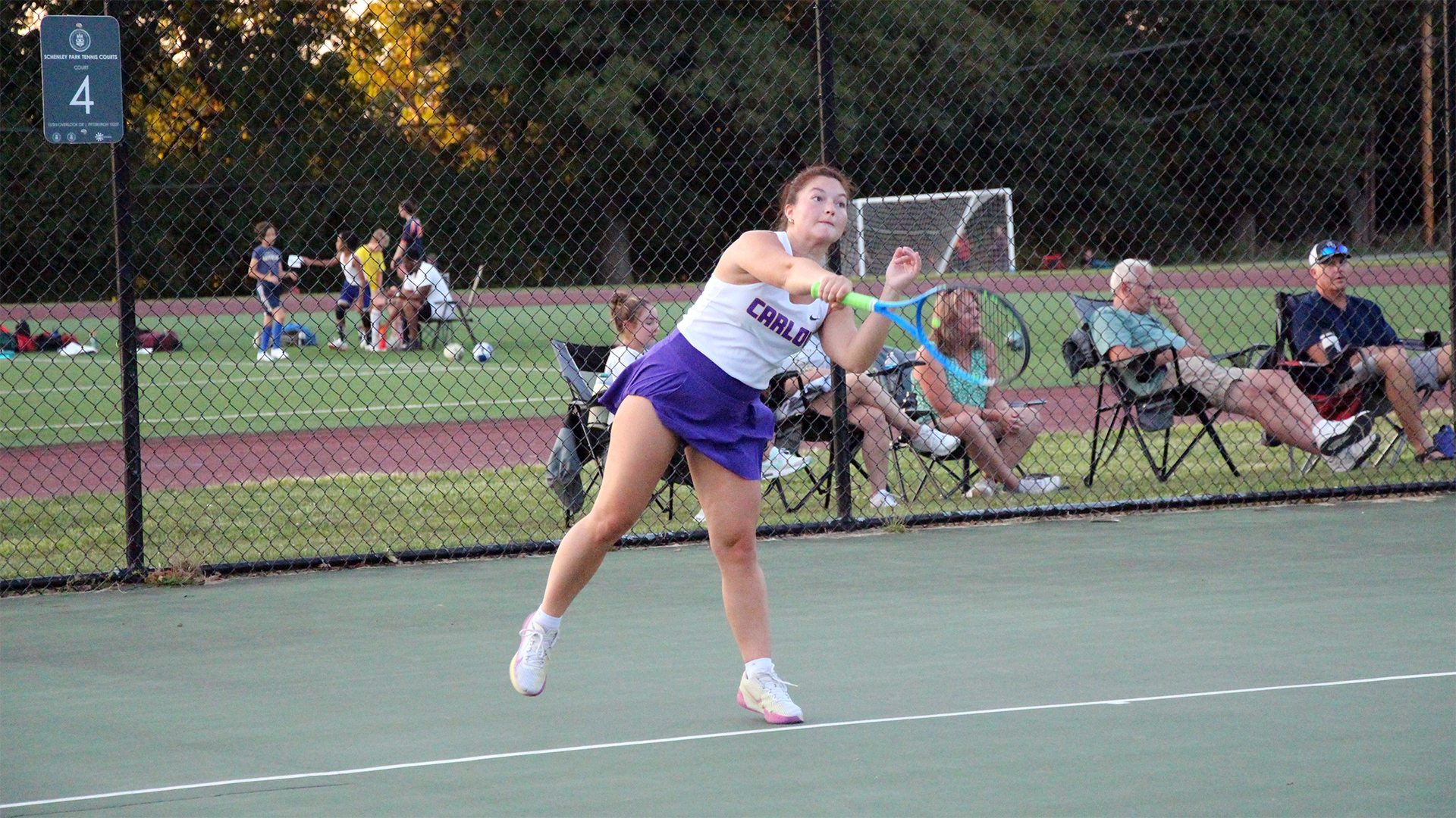 Jensen Stolitza won No. 3 singles and No. 2 doubles. Photo by Karina Graziani.